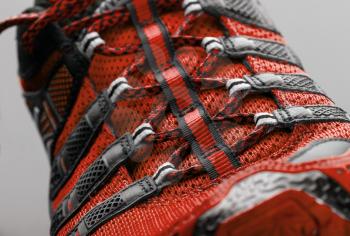 Closeup of red sport shoe