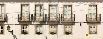 Beautiful eropean block of flats with balconies, Portugal