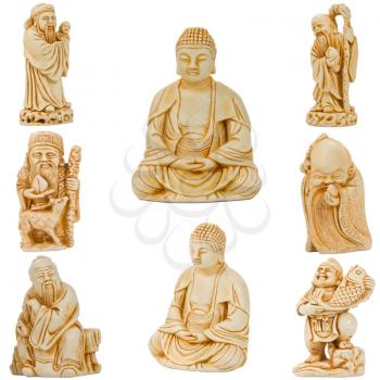 Netsuke of Buddha and other saints