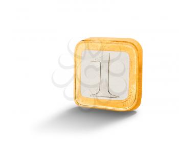 Square coin isolated on white
