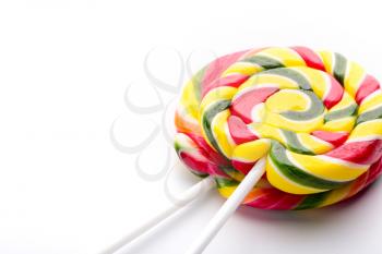 Closeup of colorful sweet lollipops 