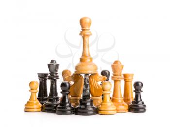 Chess figures isolated on white background