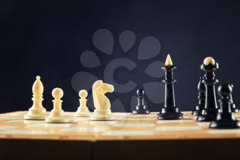 Close up of chess figures on the board