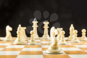 Close up of chess figures on the board