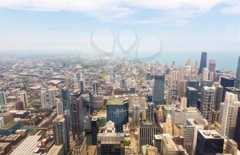 Panorama view of downtown Chicago, Illinois USA