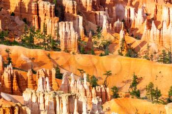 Top view of sandstone mountains at Bryce Canyon National Park, Utah, USA