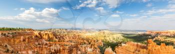 Panoramic top view on Bryce Canyon National Park with skyline, Utah, USA
