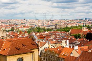 Ancient European town cityscape, house roofs view. Summer tourism and travels, famous europe landmark