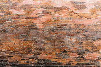Ancient building brick wall, old European town. Summer tourism and travels, famous europe landmark, popular places and streets