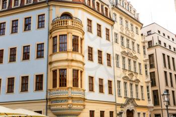 Building facade, ancient architecture, old European town. Summer tourism and travels, famous europe landmark