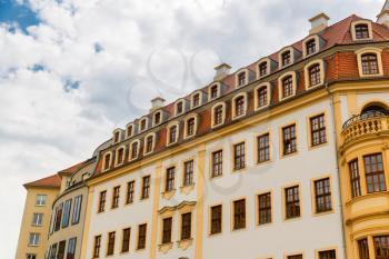 Building facade, ancient architecture, old European town. Summer tourism and travels, famous europe landmark