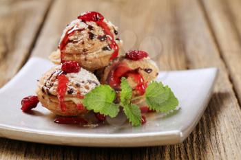 Walnut shaped cookies filled with butter cream