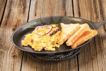 Breakfast  - Scrambled eggs and toasted bread