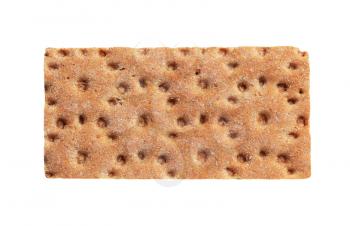 Brown crisp bread isolated on white