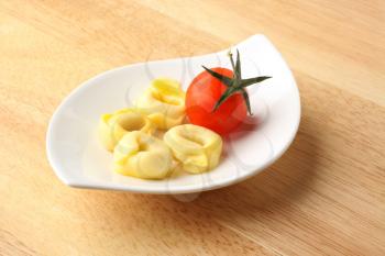 Stuffed pasta on a plate - closeup