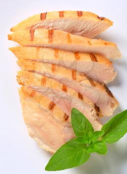 Slices of grilled chicken breast fillet