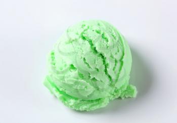 Scoop of green ice cream 