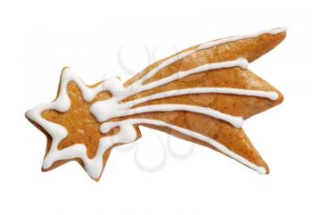 Gingerbread comet
 isolated on white                  