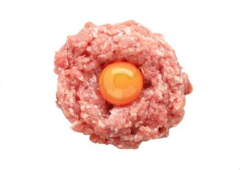 Raw ground meat and egg yolk 