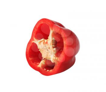 Cross section of red bell pepper - studio