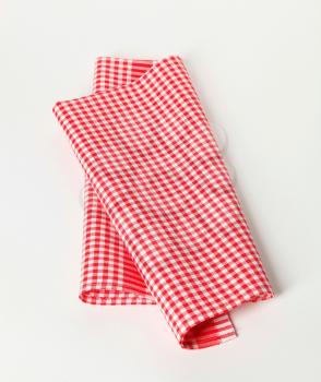 Red and white checkered cloth napkin