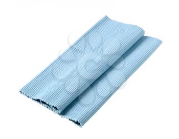 Blue cotton place mat isolated on white 