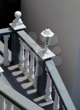 - Staircase with white and gray balustrade