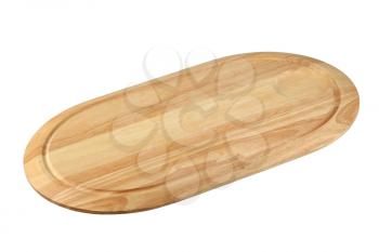 Oval-shaped cutting board with groove