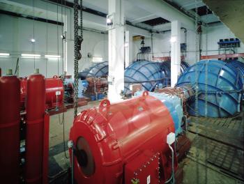 Interior of a hydroelectric plant
, generators