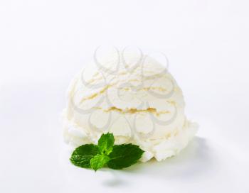 Scoop of white ice cream - lemon, vanilla or coconut flavor