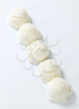 Scoops of white creamy ice cream 