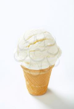 Studio shot of white ice cream cone