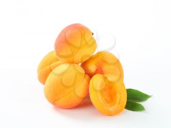 Fresh apricots isolated on white