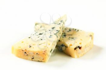 Wedges of blue cheese - studio shot