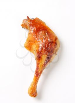Roast duck leg with crispy skin