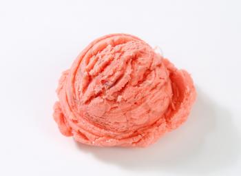 Scoop of pink fruit sherbet 