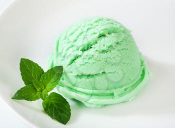 Scoop of key lime or green apple sherbet