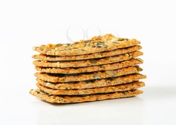 Whole grain crackers with cheddar and pepitas