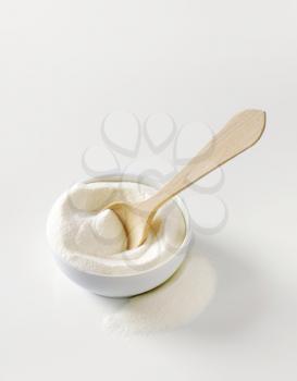 Bowl of full cream powdered milk