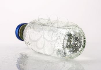 Purified water in a glass bottle