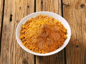 Heap of curry powder in a bowl