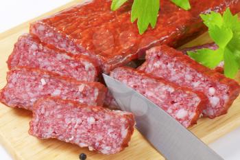Hunter's salami - hard salami containing pork and beef, seasoned with pepper