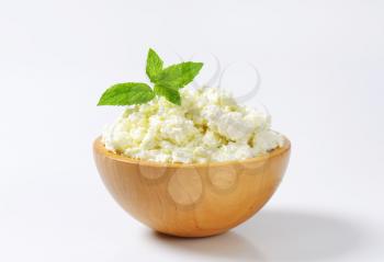 Bowl of white curd cheese