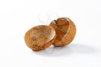 Two halves of a coconut shell