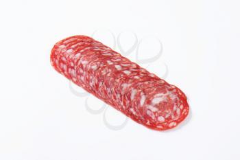 Spanish summer sausage made with Iberico pork - thinly sliced