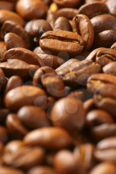 Detail of roasted coffee beans