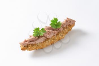 Wholegrain bread roll with liver pate