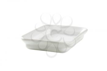 Rectangle ceramic baking dish isolated on white