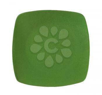 Daily use square green dinner plate