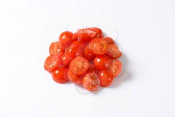 heap of halved cherry tomatoes